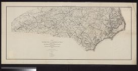 Map of North Carolina showing the distribution of iron ores.